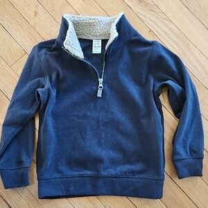 Carter's Navy Top with Soft Cream Fleece Collar